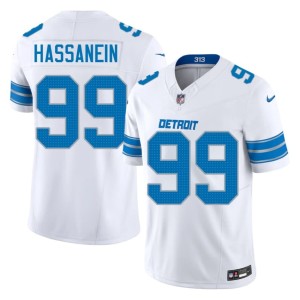 Ahmed Hassanein White Detroit Game #99 Men Jersey 119215-742