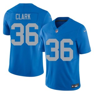 Chuck Clark Alternate #36 Detroit Lions Men Limited Blue Jerseys 358568-597