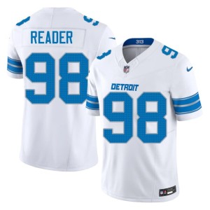 DJ Reader Men's White Official Lions #98 Jersey 871330-970