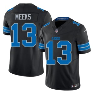 Jackson Meeks Official Motor City Lions Men #13 Black Jerseys 273753-352