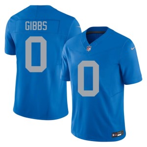 Jahmyr Gibbs Alternate #0 Mens Game DET Lions Blue Jerseys 538185-313