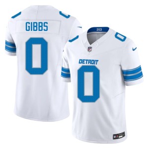 Jahmyr Gibbs Football Men White DET Lions #0 Jerseys 669483-659