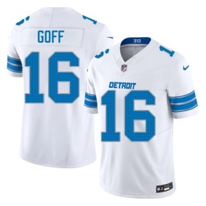 Jared Goff White Motor City Lions Game Men's #16 Jersey 250213-973