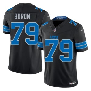 Larry Borom Mens Black Detroit #79 Official Jersey 700460-765