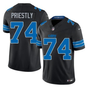 Melvin Priestly Mens #74 Game Black Defend the Den Jerseys 415161-239