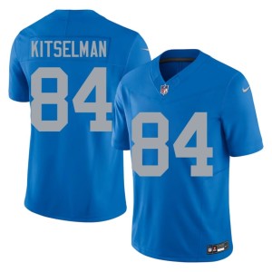 Miles Kitselman #84 Blue Men's Official Alternate DET Lions Jerseys 233740-588