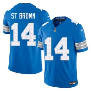 Amon-Ra St. Brown Embroidery #14 DL Blue Men Jersey 818121-919