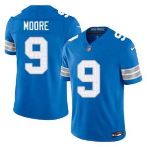 Derrick Moore Men's Detroit Blue 2026 #9 Jerseys 958919-153