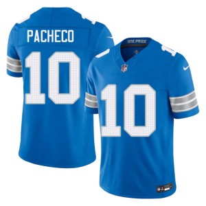 Isiah Pacheco Men's Blue Game #10 Detroit Jerseys 756273-115