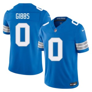 Jahmyr Gibbs Detroit Lions Men's #0 Blue Football Jersey 470005-548