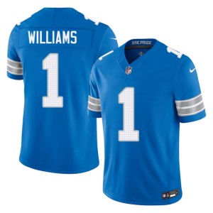 Jameson Williams #1 Mens Player Motor City Lions Blue Jerseys 309649-908
