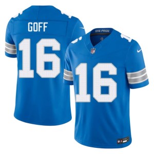 Jared Goff Defend the Den Men's #16 Embroidery Blue Jerseys 486015-612