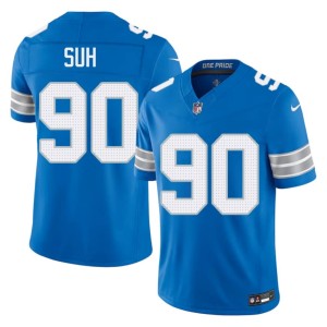 Ndamukong Suh Mens Player #90 Blue Silver Rush Jersey 820056-980