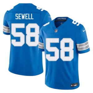Penei Sewell Blue #58 Mens Replica Motor City Lions Jersey 169420-680