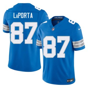 Sam LaPorta Blue Defend the Den #87 Men Stitched Jerseys 467225-304