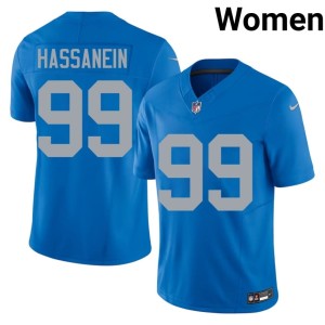 Ahmed Hassanein Women's Blue Alternate #99 Game Lions Jerseys 515613-204