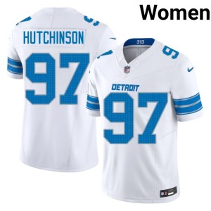 Aidan Hutchinson NFL Detroit Lions White #97 Womens Jerseys 756366-471