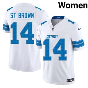 Amon-Ra St. Brown Women #14 Official White Defend the Den Jersey 397910-220