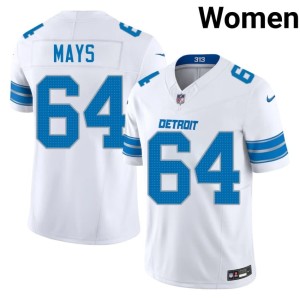 Cade Mays #64 White Womens Stitched DET Lions Jersey 693430-241