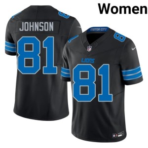 Calvin Johnson Women NIL Black Silver Rush #81 Jersey 959801-449