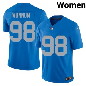 DJ Wonnum Blue #98 Womens 2026-27 DET Alternate Jerseys 897189-759