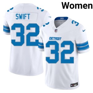 D'Andre Swift White #32 Women 2026-27 DET Lions Jerseys 752463-483