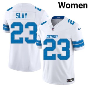 Darius Slay #23 Football Women's White Defend the Den Jerseys 455760-748