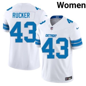 De'Shawn Rucker White Women #43 Detroit Lions Player Jerseys 481651-443