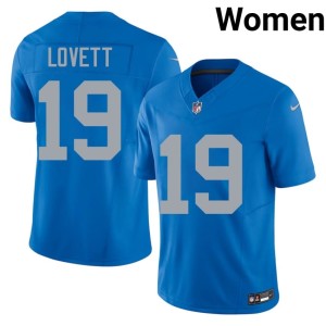 Dominic Lovett #19 Women's Alternate DET Lions Blue NFL Jersey 809132-849