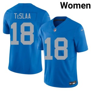 Isaac TeSlaa The Pride Blue Women's #18 Alternate Football Jerseys 559394-492