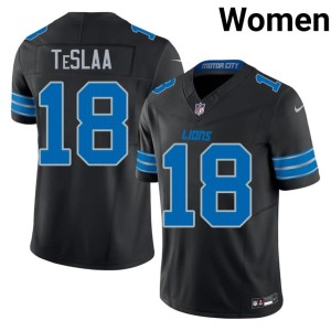 Isaac TeSlaa #18 Womens Lions Black NIL Jerseys 997876-773