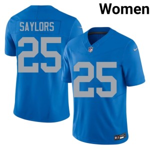 Jacob Saylors Blue Alternate DET Embroidery Women #25 Jerseys 280005-248