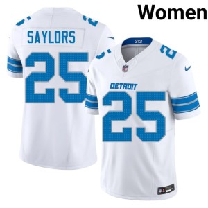 Jacob Saylors #25 White Women's Detroit Football Jersey 130417-108