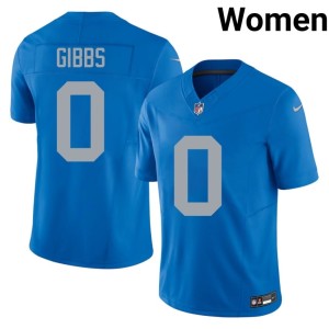 Jahmyr Gibbs Blue Motor City Lions #0 Alternate NIL Women Jersey 637344-964