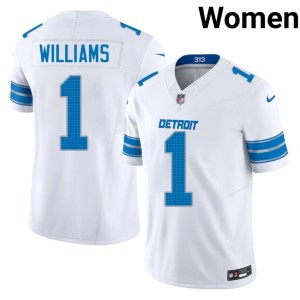 Jameson Williams NIL #1 Detroit Lions Womens White Jersey 472680-625