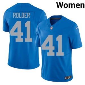 Jimmy Rolder Alternate Women's Detroit Blue #41 Football Jersey 855025-567