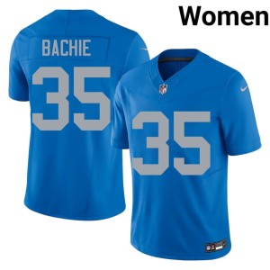 Joe Bachie Game Alternate Blue #35 Defend the Den Women Jersey 189721-929