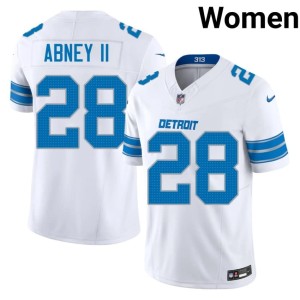 Keith Abney II #28 Women Football Defend the Den White Jersey 195835-858