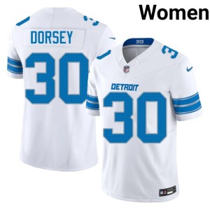 Khalil Dorsey NFL White Womens DET #30 Jerseys 560069-611