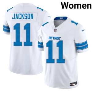 Lucky Jackson Stitched White Detroit Lions Womens #11 Jerseys 445434-820