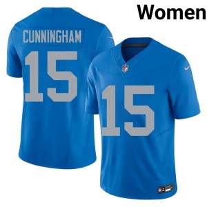 Malik Cunningham Player Alternate Blue Detroit Lions Women's #15 Jersey 210464-722