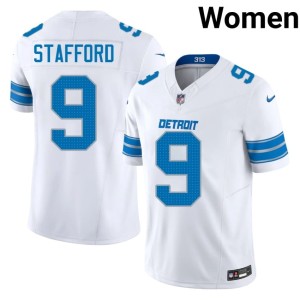 Matthew Stafford Stitched White Womens DET Lions #9 Jersey 164547-158
