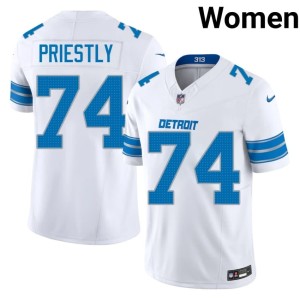 Melvin Priestly White Women's #74 Lions Football Jerseys 570553-858