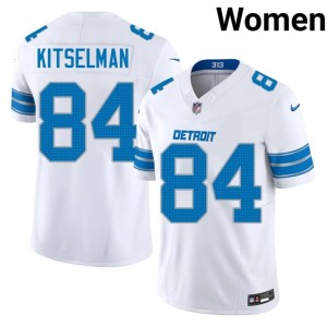 Miles Kitselman Women's Replica DET Lions White #84 Jerseys 108201-453