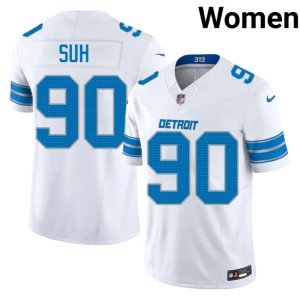 Ndamukong Suh White Silver Rush #90 Women's Embroidery Jerseys 603998-231