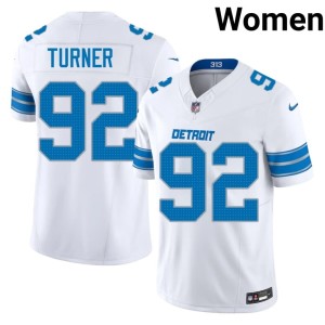 Payton Turner NIL White Motor City Lions #92 Women's Jerseys 342392-837
