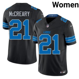 Roger McCreary #21 Womens Black Motor City Lions Stitched Jersey 418903-821