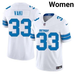 Sione Vaki Women's #33 NFL Detroit Lions White Jerseys 962637-207