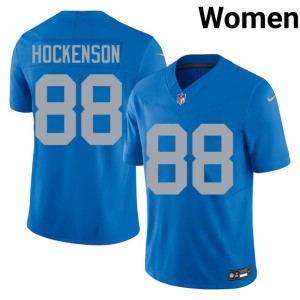 T.J. Hockenson Alternate #88 Women Blue Motor City Lions Game Jersey 152440-803