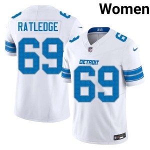 Tate Ratledge White Women Replica #69 DET Lions Jerseys 700377-464